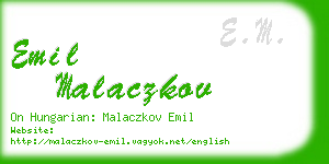 emil malaczkov business card